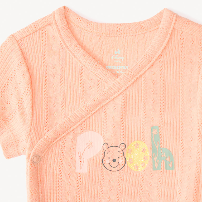 Lot de 3 bodies en pointelle à manches courtes Winnie Disney pour bébé fille  