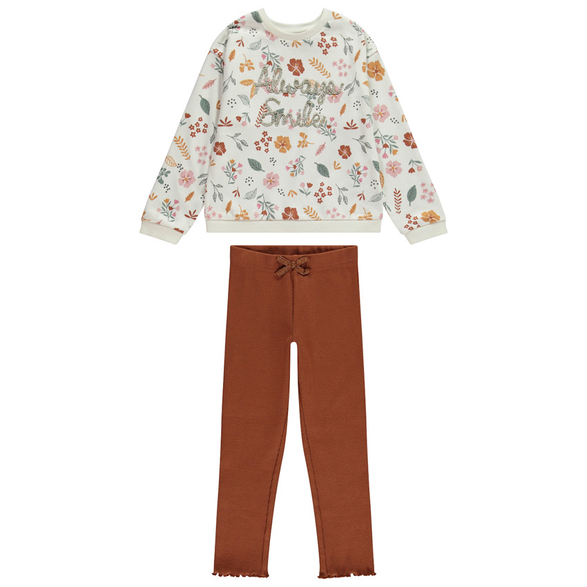 Ensemble jogging 2 pièces avec cording scintillant pour fille 