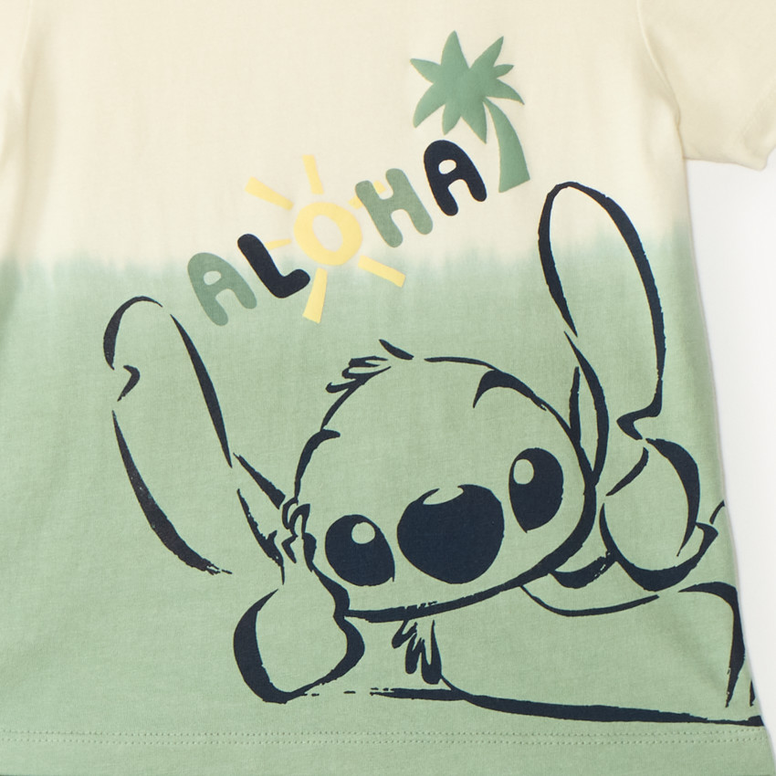 Ensemble 2 pièces t-shirt + short print Stitch Disney pour bébé garçon 