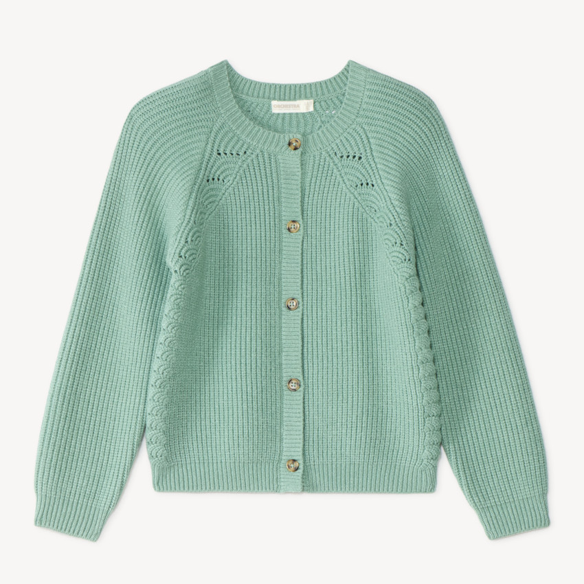 Gilet fille tricot fantaisie