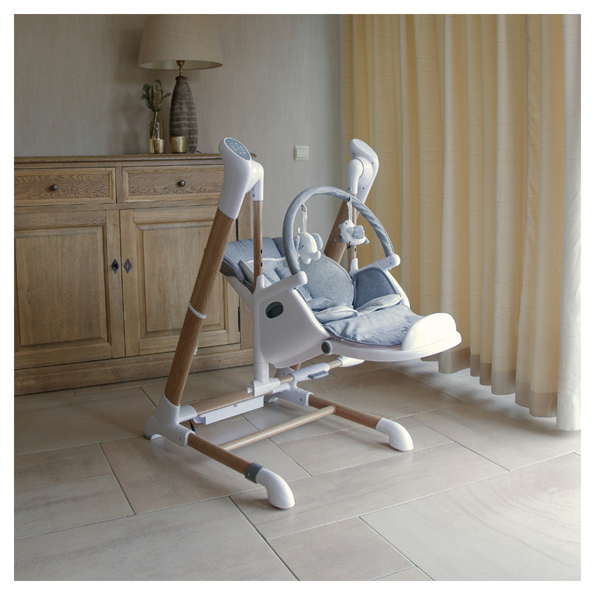 Chaise-haute connectée réglable avec fonction balancelle - Pure white 