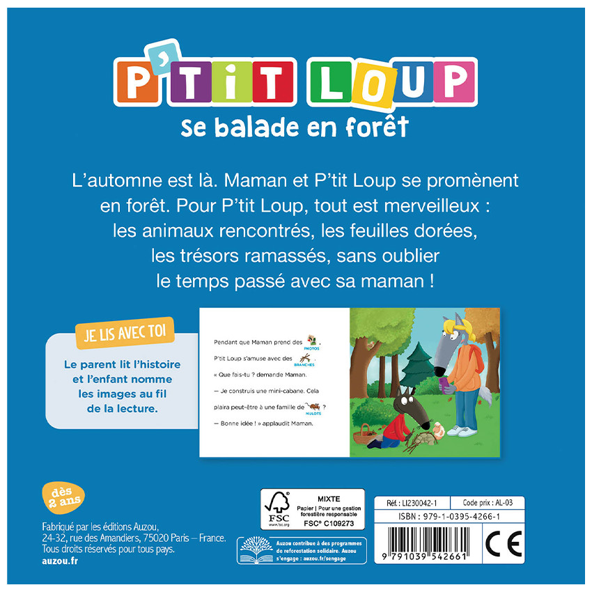 Livre "P'tit Loup se balade en forêt" 