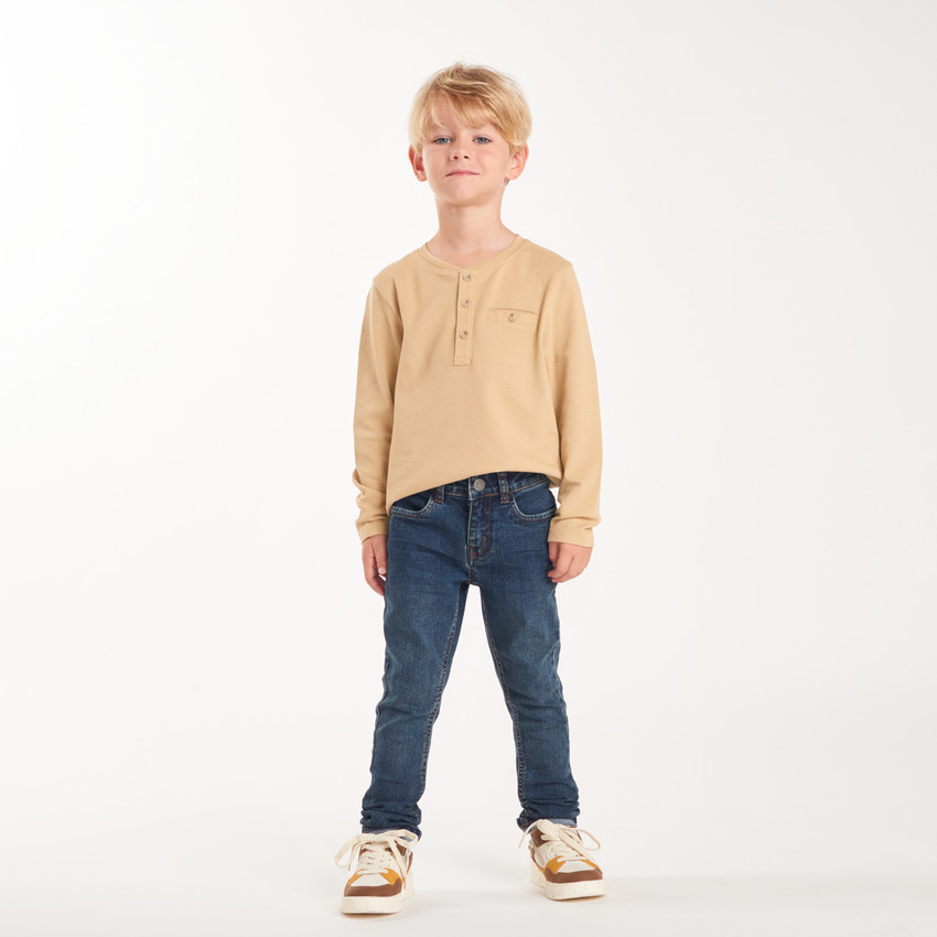 Jean slim en denim avec coutures contrastées pour garçon 