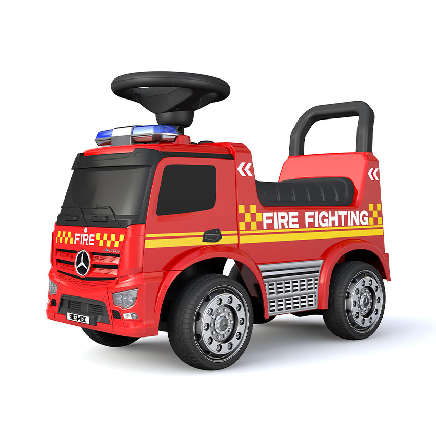 Porteur sonore et lumineux camion de pompier Mercedes Antos rouge