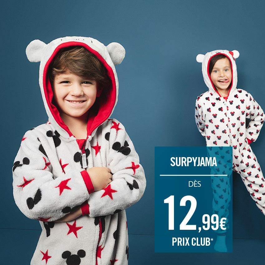 Surpyjama en sherpa avec Minnie Disney printée et oreilles en relief 