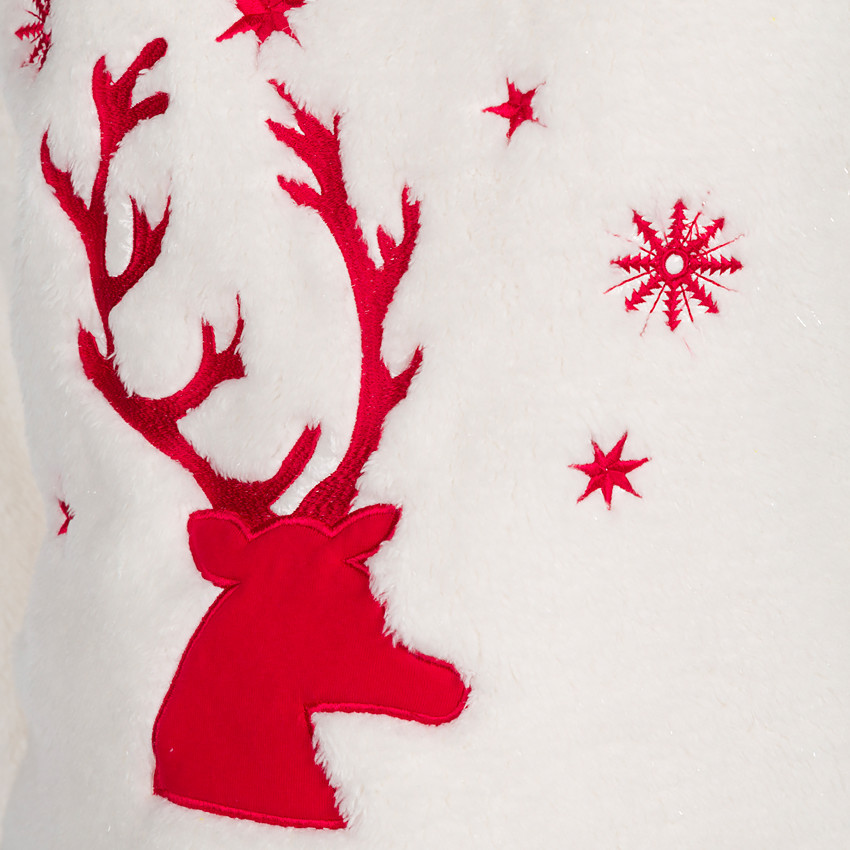 Pyjama de grossesse en sherpa et molleton avec élan brodé 