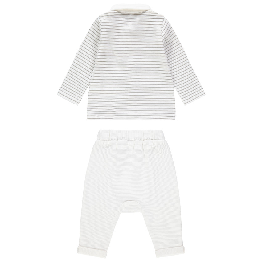 Ensemble avec polo rayé et pantalon en coton 