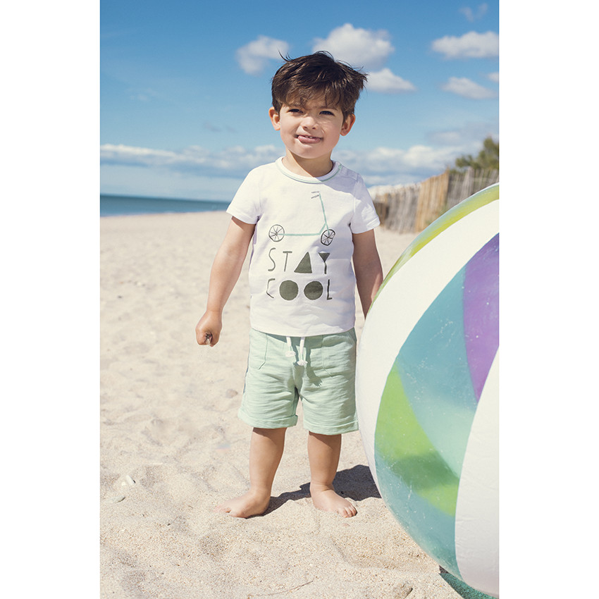 Ensemble t-shirt print trottinette et short uni pour bébé garçon 