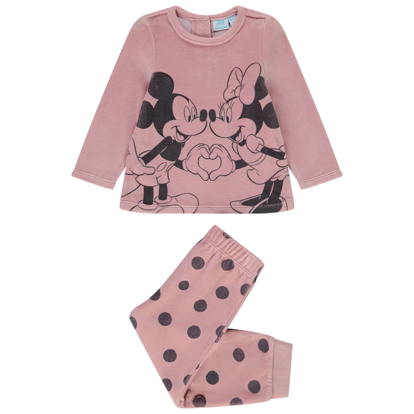 Ravissant pyjama en velours rose taille 0 à 3 mois pour votre adorable bébé