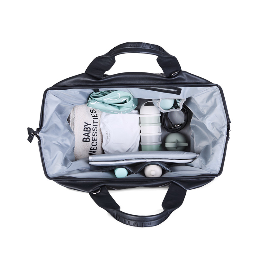 Sac à langer en simili cuir signature Mommy Bag noir 