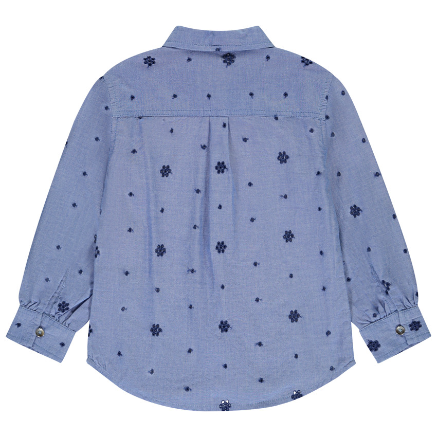 Chemise manches longues avec broderie pour fille  