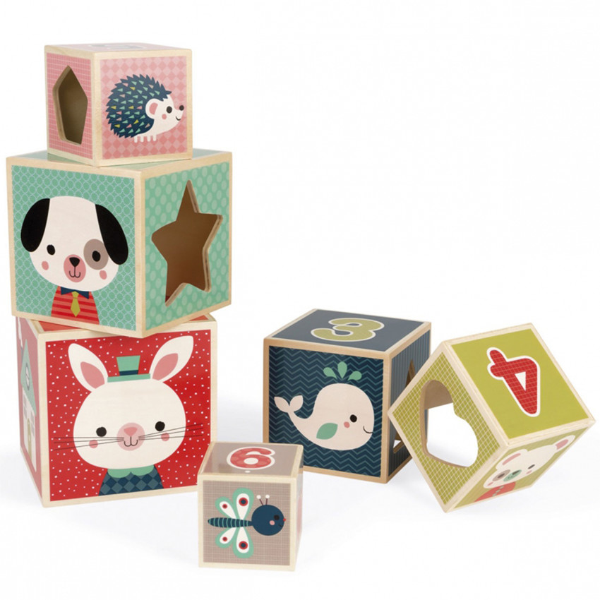 Pyramide de 6 cubes empilables - Baby Forest 