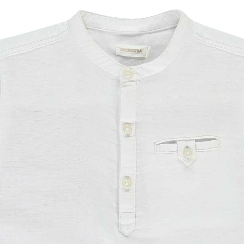 Tunique manches courtes unie en double gaze pour garçon 