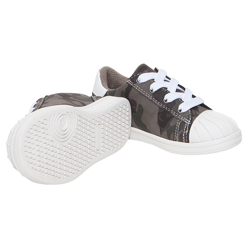 Baskets basses à lacets motif army  