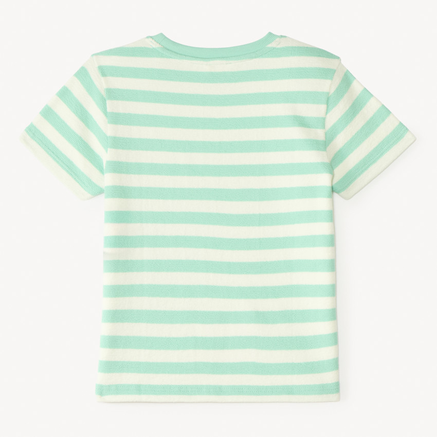 T-shirt manches courtes à rayures en éponge pour garçon 