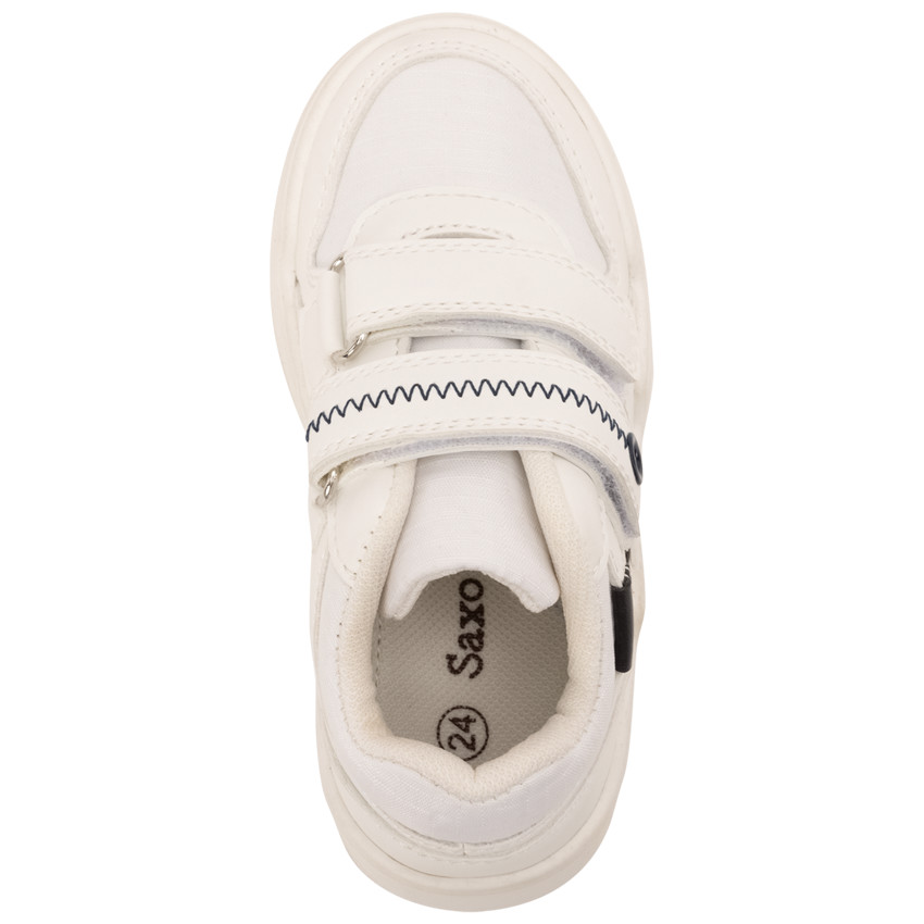 Baskets de sport blanches à double scratch pour garçon 