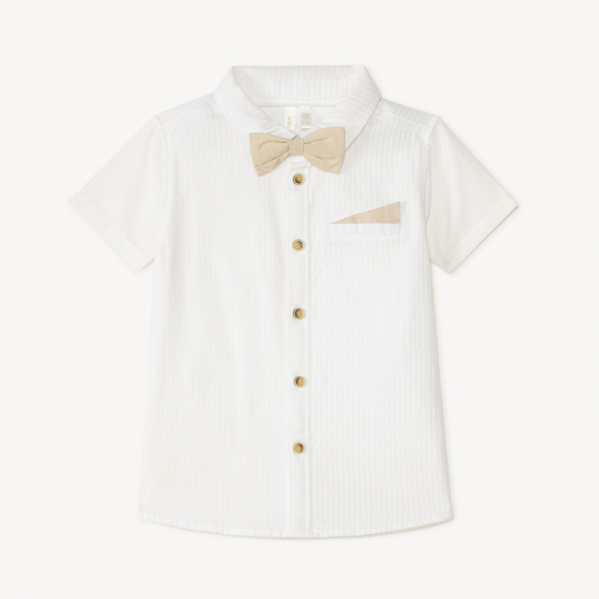 Chemise manches courtes + nœud papillon pour bébé garçon 