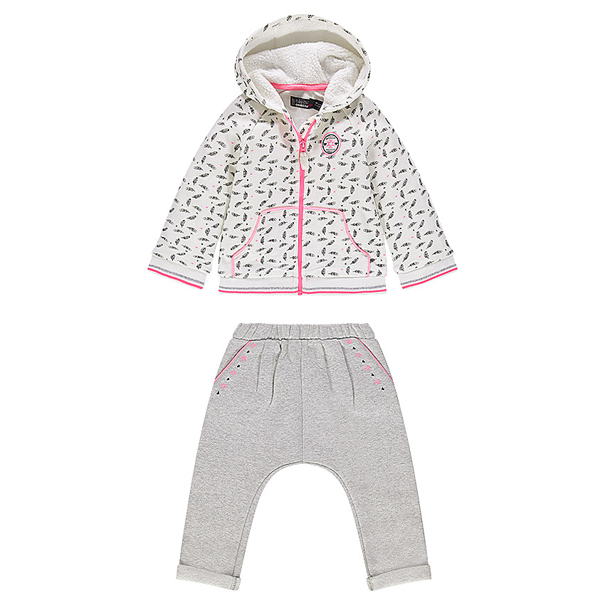 Ensemble de jogging en molleton imprimé plumes 