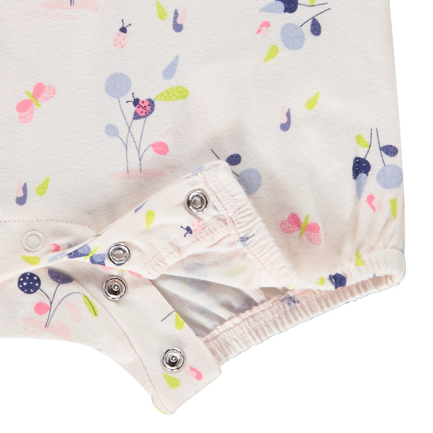 Combinaison courte en jersey imprimé fleuri pour bébé fille 