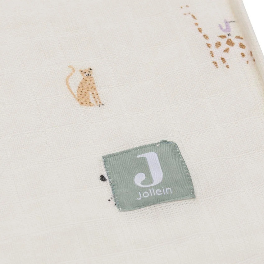 Lot de 2 langes en gaze de coton 115 x 115 cm Jungle Jambo 