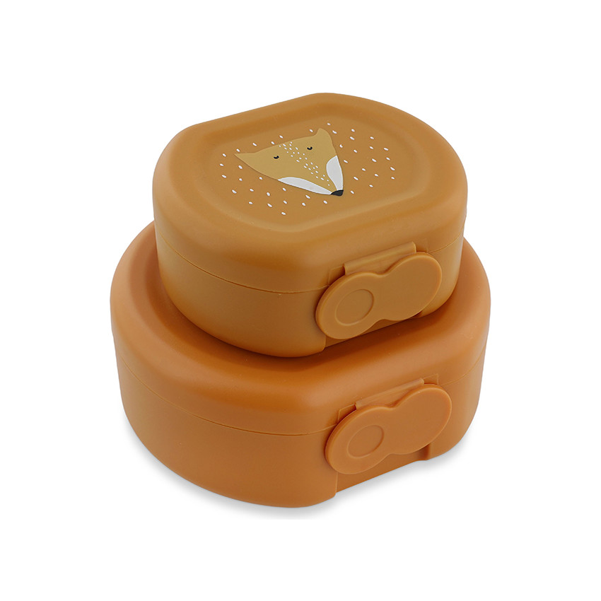 Lot de 2 lunchbox gigognes Mr. Fox orange