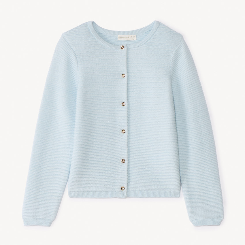 Gilet en tricot uni fantaisie et scintillant pour fille 
