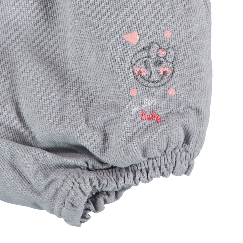 Ensemble avec t-shirt manches longue print Smiley et short gris 