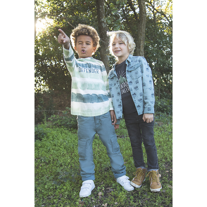 T-shirt manches longues à capuche tie and dye pour enfant garçon 