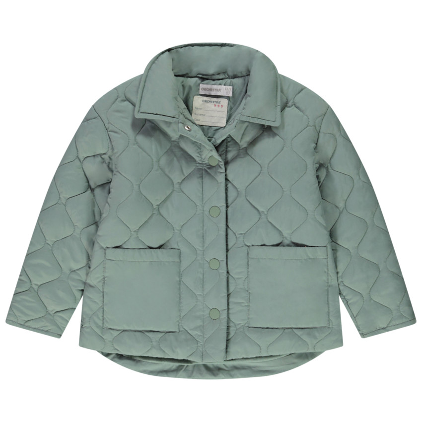 veste matelassée esprit surchemise pour fille - vert d&#39;eau