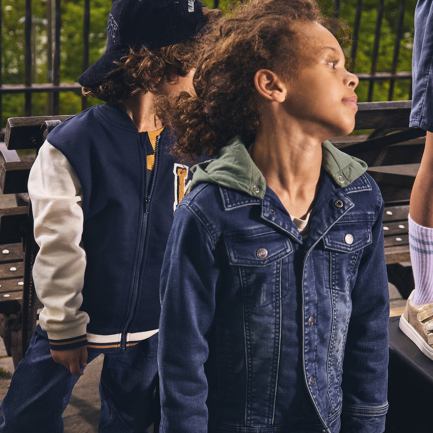 Veste jean molletonné on sale