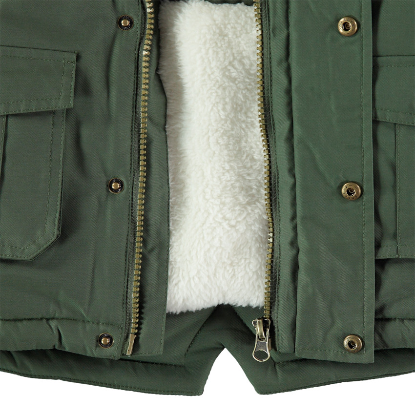 Parka doublée sherpa à capuche amovible pour enfant garçon Main Parka doublée sherpa à capuche amovible pour enfant garçon