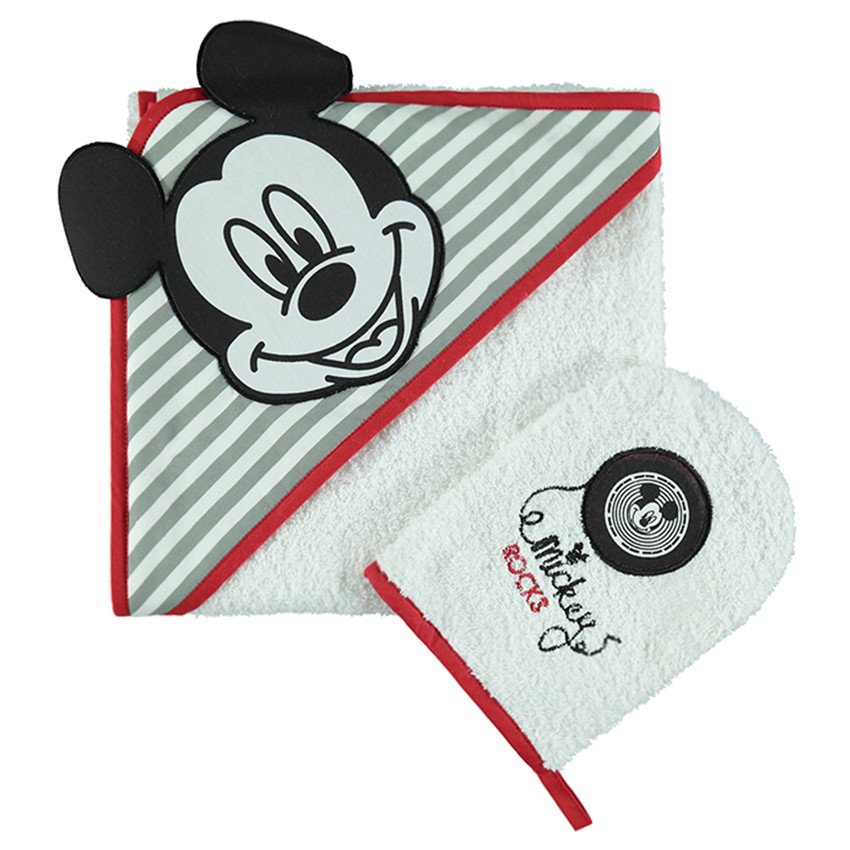 Set de bain en éponge brodé Disney Mickey 