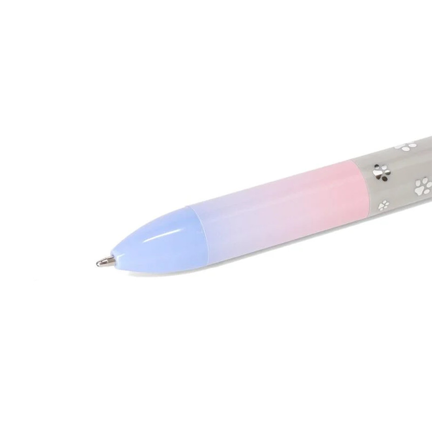 Stylo à bille 2 couleurs bleu/rose Click&Clack chat 