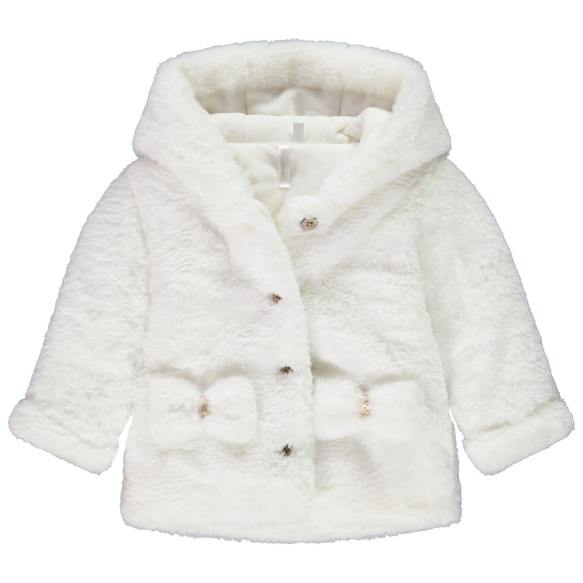 Veste en sherpa effet fourrure avec nœuds pour bébé fille