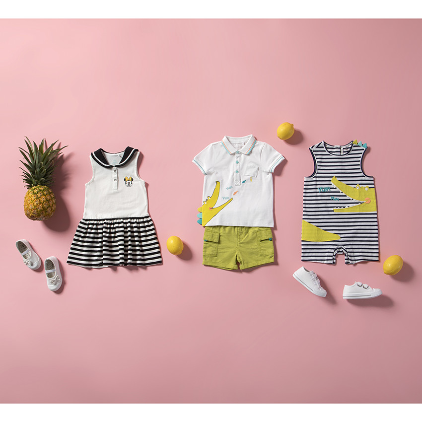 Polo manches courtes en coton piqué print croco pour bébé garçon 
