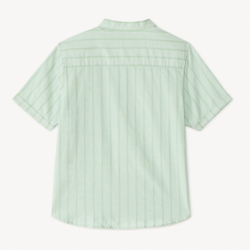 Chemise manches courtes rayée col mao pour garçon 