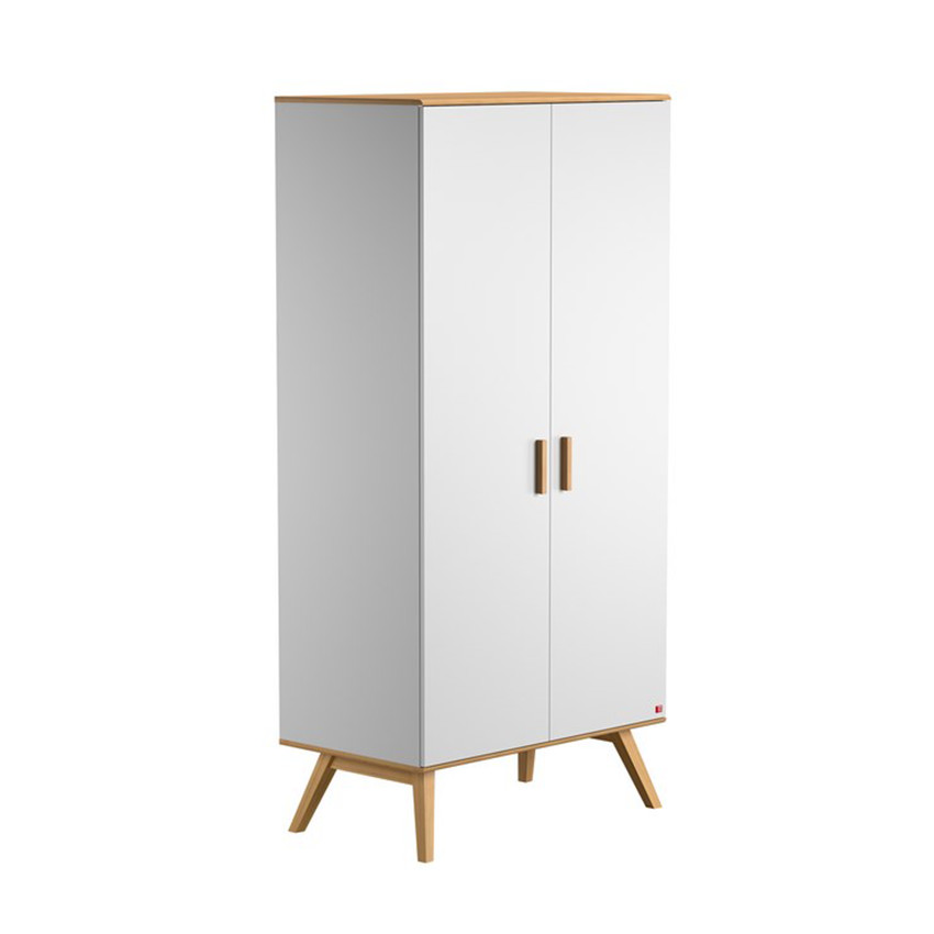 Armoire 2 portes Nautis - Blanc / Bois 