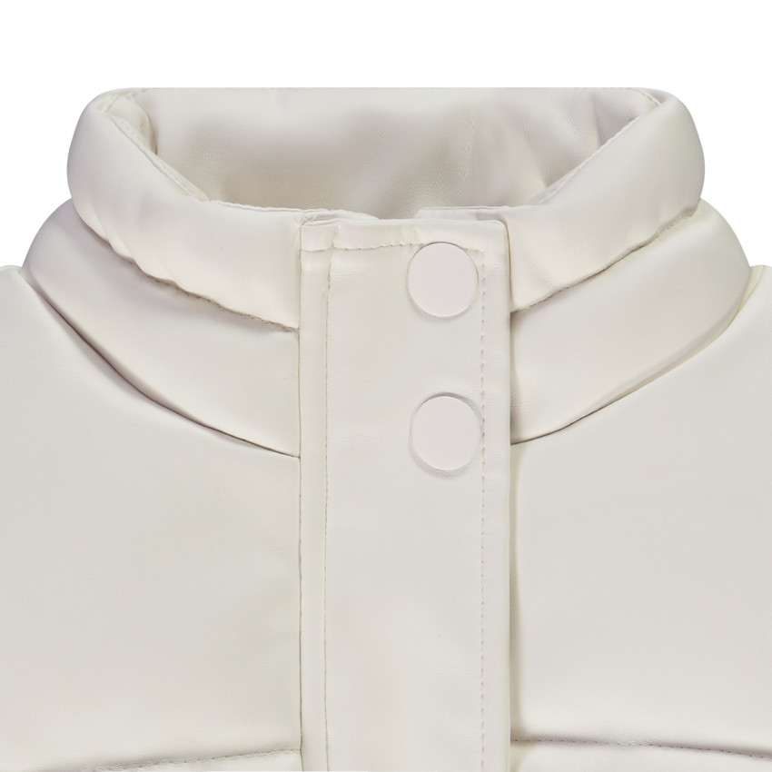 Doudoune sans manches en simili cuir pour fille 