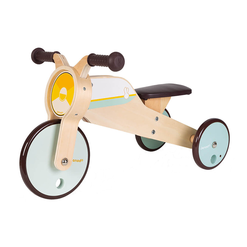 Tricycle 2 en 1 à Bascule en bois 