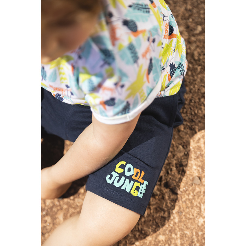Ensemble de plage t-shirt et bermuda imprimé Savane pour bébé garçon 