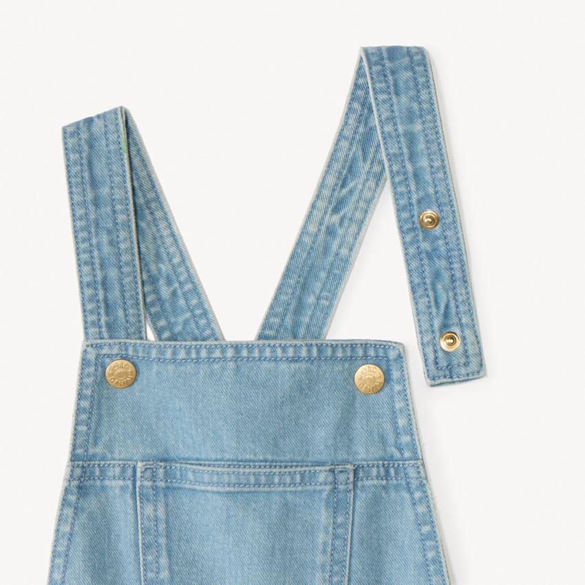 Salopette jupe-short en denim pour fille 