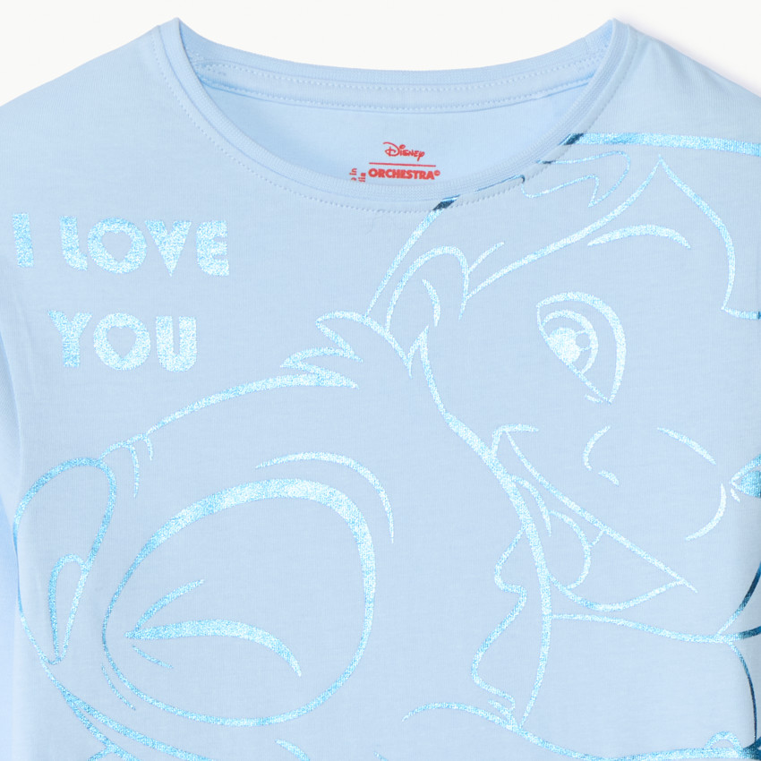 T-shirt manches longues Lilo & Stitch Disney foil print pour fille 