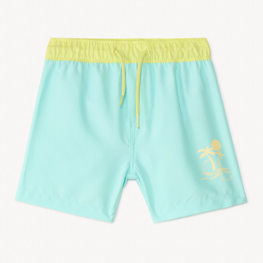 Short de bain bicolore et printé pour garçon