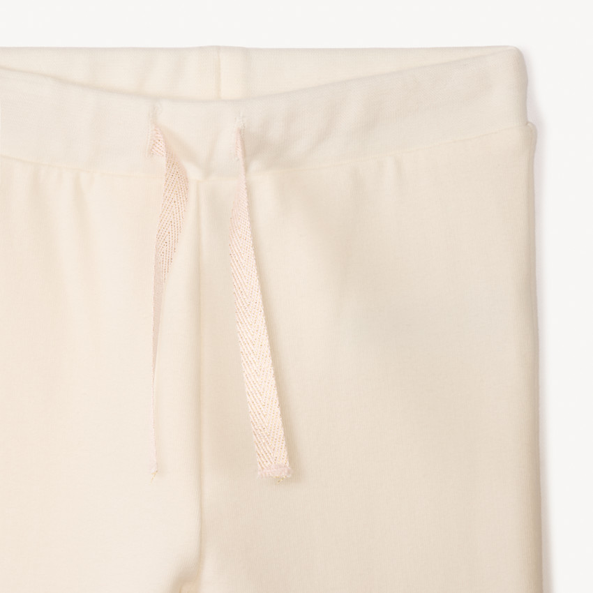 Ensemble 2 pièces unis à détails fleuris pour bébé fille 