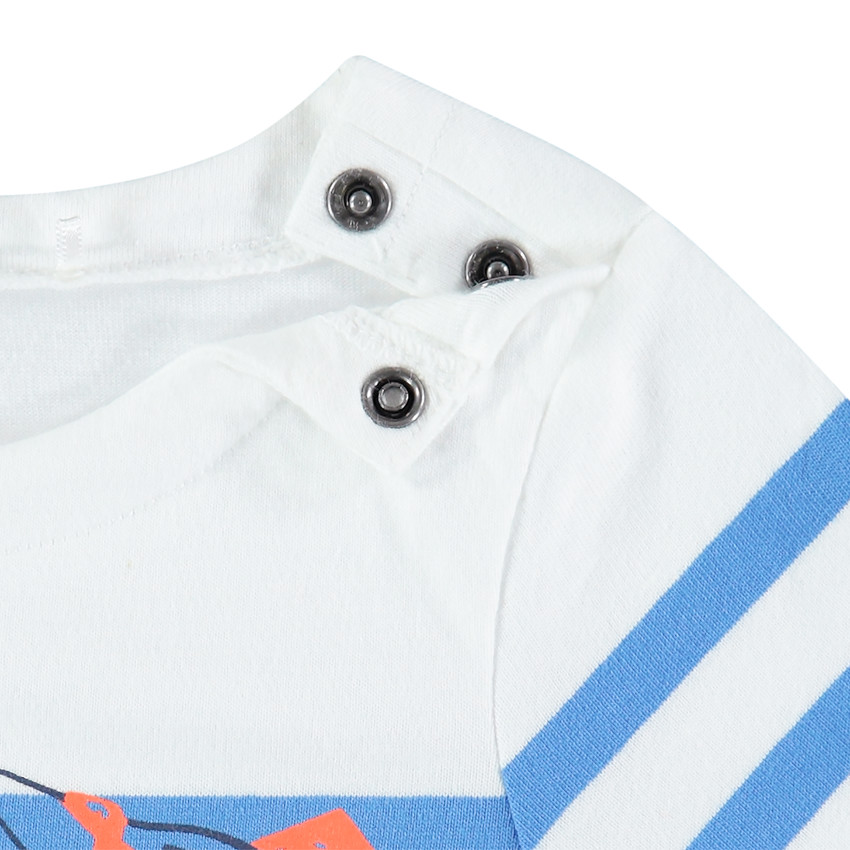 Marinière manches longues en coton à motifs fantaisie printés pour bébé garçon Main Marinière manches longues en coton à motifs fantaisie printés pour bébé garçon
