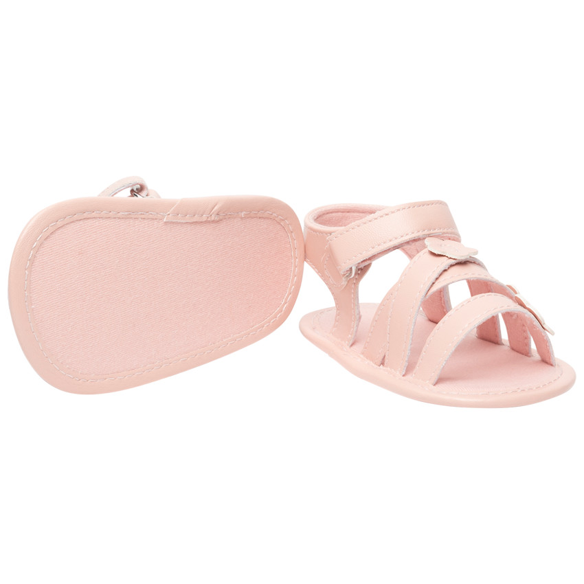 Sandales velcro avec patch fleurs pour bébé fille 