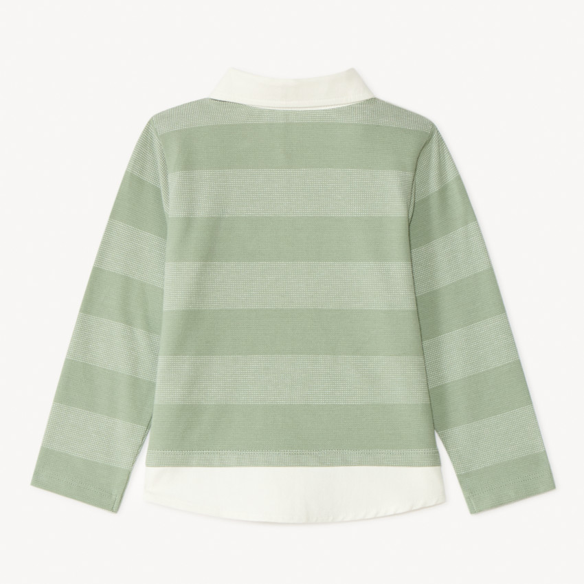 Polo manches longues rayé effet 2 en 1 pour bébé garçon 