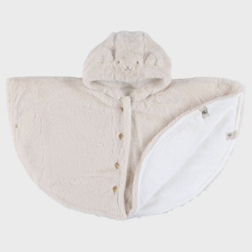 Poncho pour siège auto fausse fourrure Beige