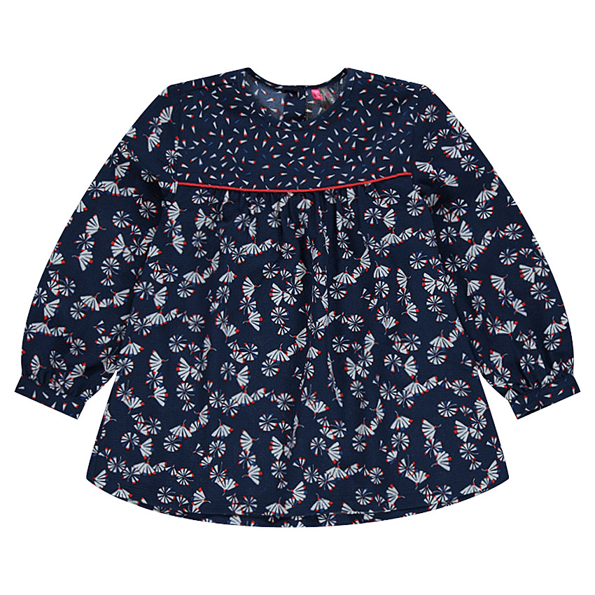 Tunique en crêpe imprimée fantaisie 