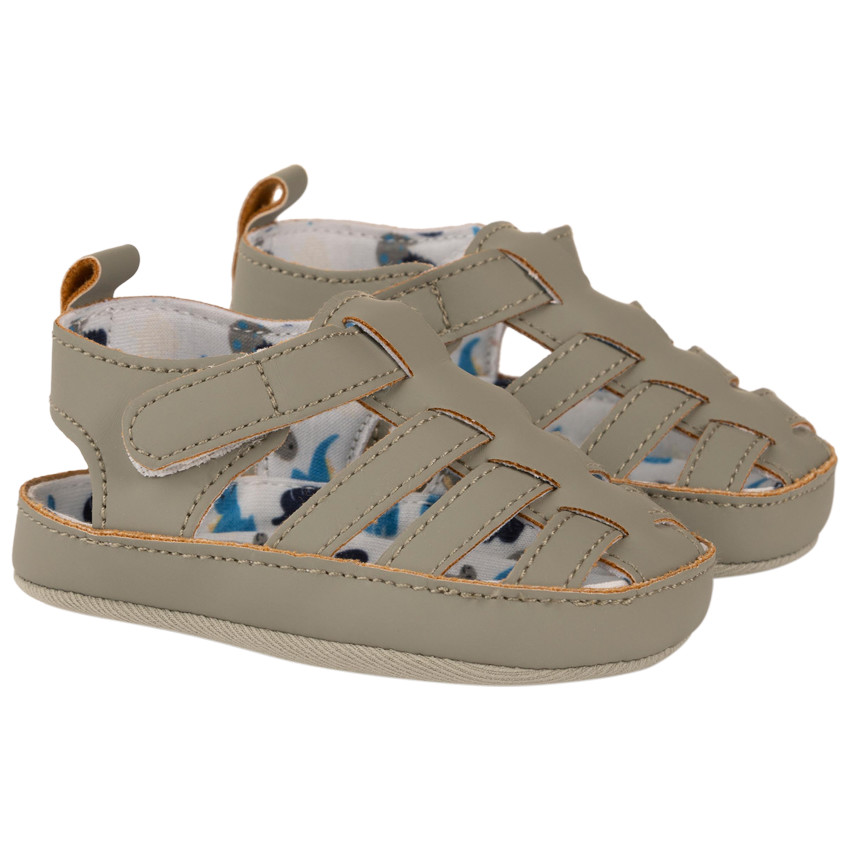 Sandales fermées à scratch et doublure imprimée pour bébé garçon 